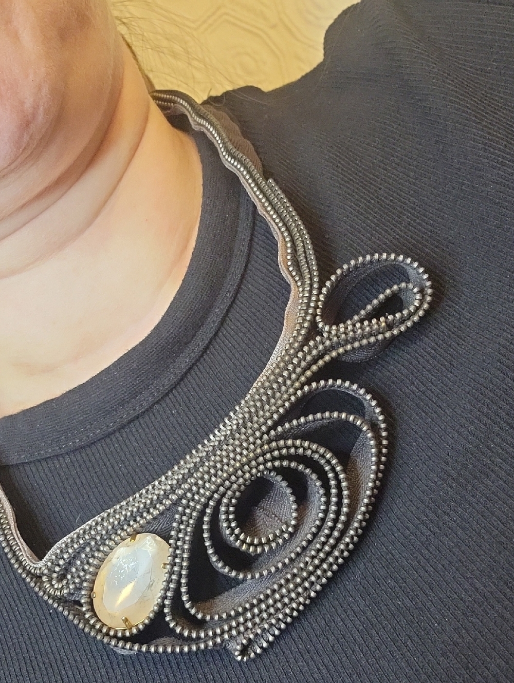 BCBGMaxAzria Gunmetal Logo Chain Accent - Dark Silver